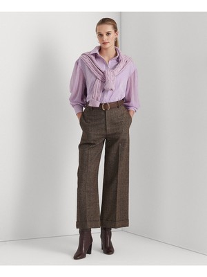 

LAUREN RALPH LAUREN Женский фиолетовый рабочий топ на пуговицах с длинными рукавами