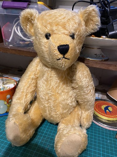 Vintage Teddy Bear Growler Mohair 15 Inch Fully Jointed Beautiful Condition