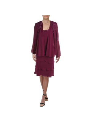 

Женское фиолетовое платье-футляр SLNY с длинными рукавами и вырезом миди для работы, Фиолетовый