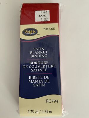 Wrights Single Fold Satin Blanket Binding 2''X4.75yd Canary