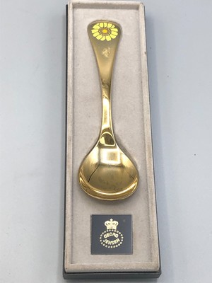 Georg Jensen Denmark Annual Floral Spoon, Gold over Sterling, 1973 Daisy