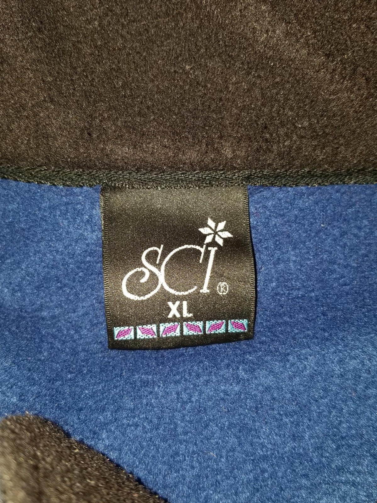 Vintage SCI Blue Fleece Jacket Telluride Ski Snowboard Pullover Colorado Sz XL