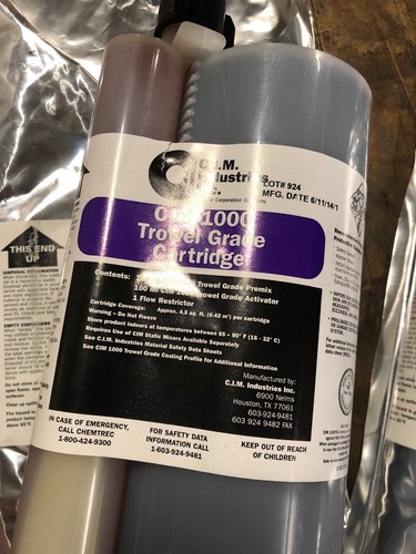 2 CIM 1000 Trowel Grade Cartridge Sealant Caulk Activator