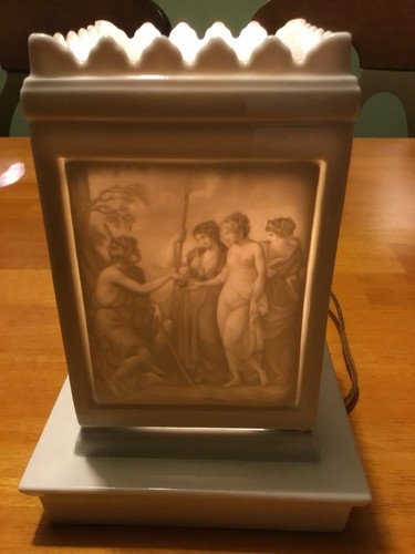 Vista Alegre For Mottahedeh Lithopane Mantle Light 1960s 7.5” Tall