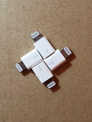 lot 4x Micro USB 8Pin Data Cable Adapter android to iPhone Converter For iPhone