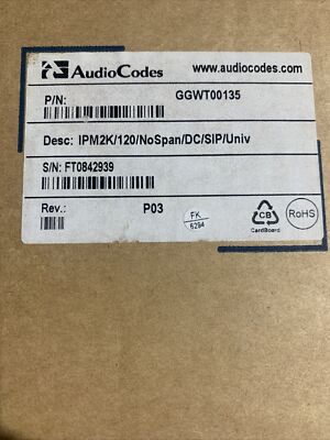 NEW AudioCodes Mediant 2000 VoIP Media Gateway GGWT00135 IPM2K 120 No Span SIP 