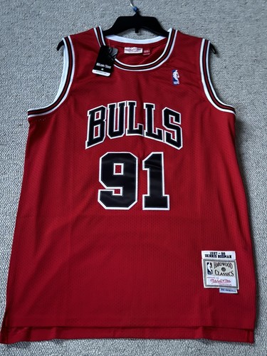 NEW XL Dennis Rodman Chicago Bulls Mitchell Ness 1995-96
