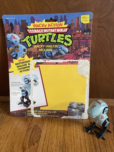 Vtg TMNT Wacky Walkin' Mouser w/ Card 1989 Playmates Teenage