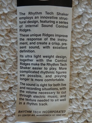 Vintage Rhythm Tech 9” RT 2019 Shaker (#1625)