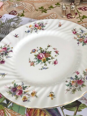 Vintage Germany Small Plate Dish Red Blue Abstract Art Flowers Floral Gold Trim Porcelain Old German Dinnerware Table Setting Piece