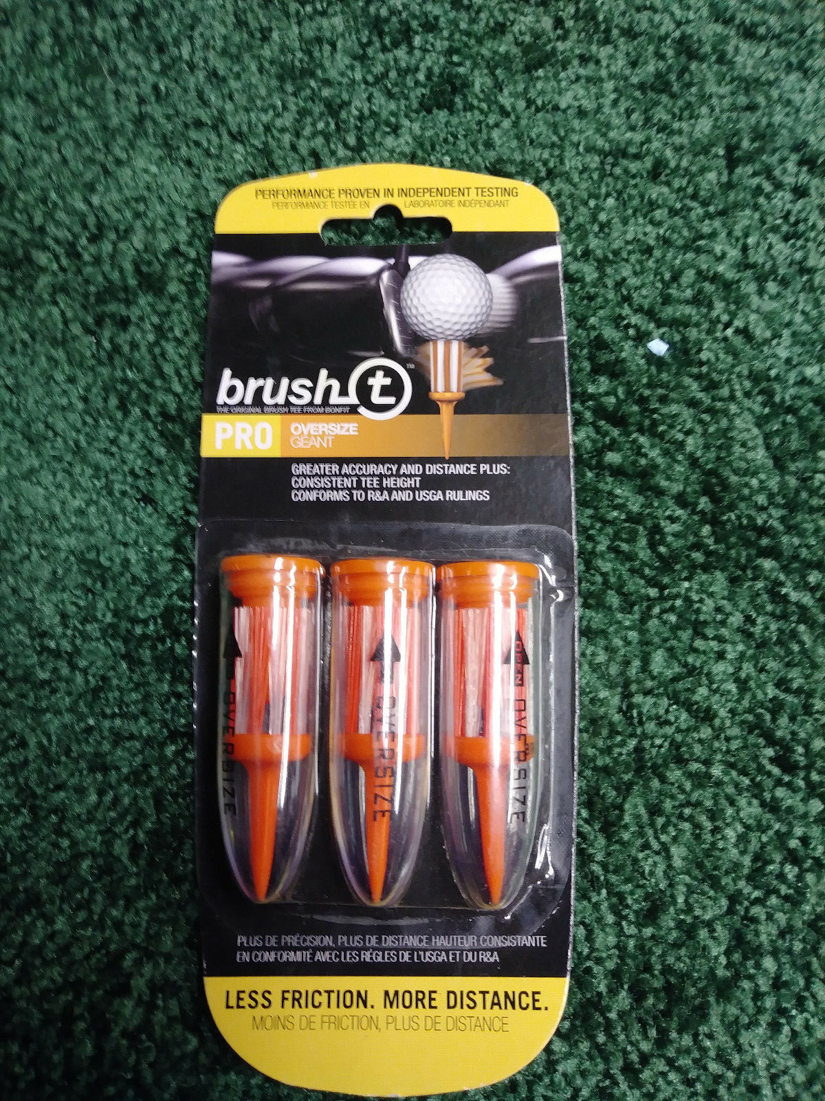 New Brush T Golf Tees Oversize 2.4 in 2 packages of 3 Pro Geant Free Shipping