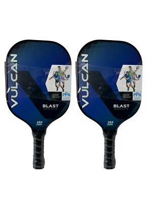2 Vulcan Blast Graphite Pickleball Paddles (Blue)  USA Pickle Ball approved