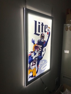 Miller Lite LED Sign Football - 36” x 24” x .5” - New & Well Packed for Shipping