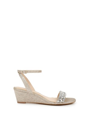 

JEWEL BADGLEY MISCHKA Женские золотые блестящие босоножки Bellevue на танкетке с круглым носком, размер 8 м, Золотой, JW3312