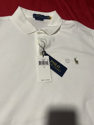 NEW POLO RALPH LAUREN MEN'S CLASSIC SRL WHITE POLO SHORT