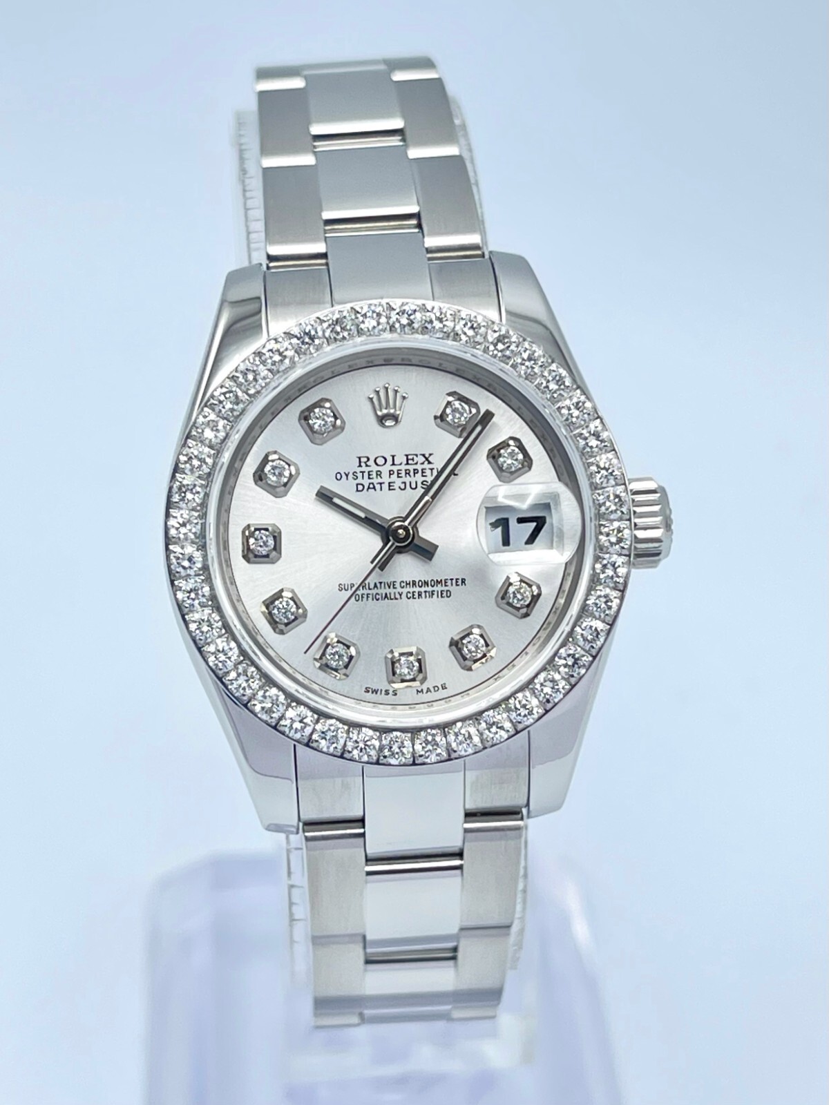 Rolex Datejust Ladies 26mm 179160 Silver Diamond Dial & Diamond Bezel Box