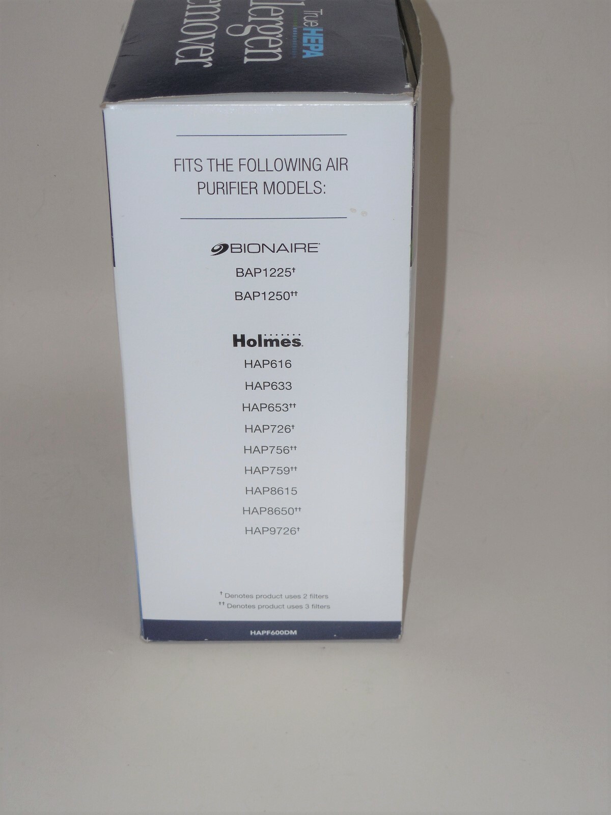 NEW - HOLMES TRUE HEPA ALLERGEN REMOVER - 2 PER PACK~ HAPF600DMD