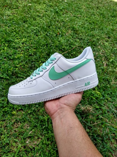 Pre-owned Nike Air Force 1 '07 Triple White Green Women/girl Gs Multi Size Af1
