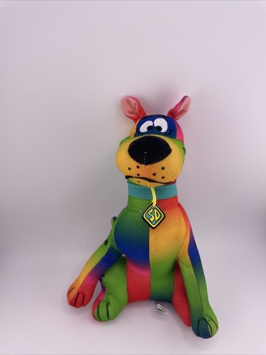 Scooby Doo Rainbow Tie Dye Plush Colorful Seated Stuffed Animal Toy Factory 9