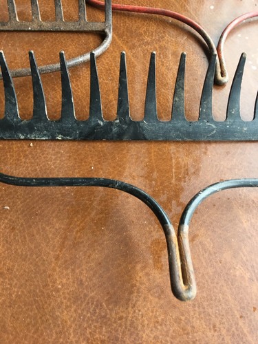 3 ( VERY NICE CONDITION )Vintage Rake Heads 14 Tine And Straight