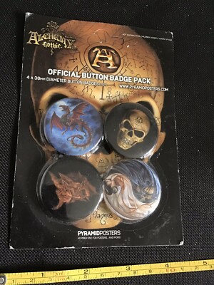 Still Wrapped Alchemy Gothic 1977 Set Of 4 Button Badges 