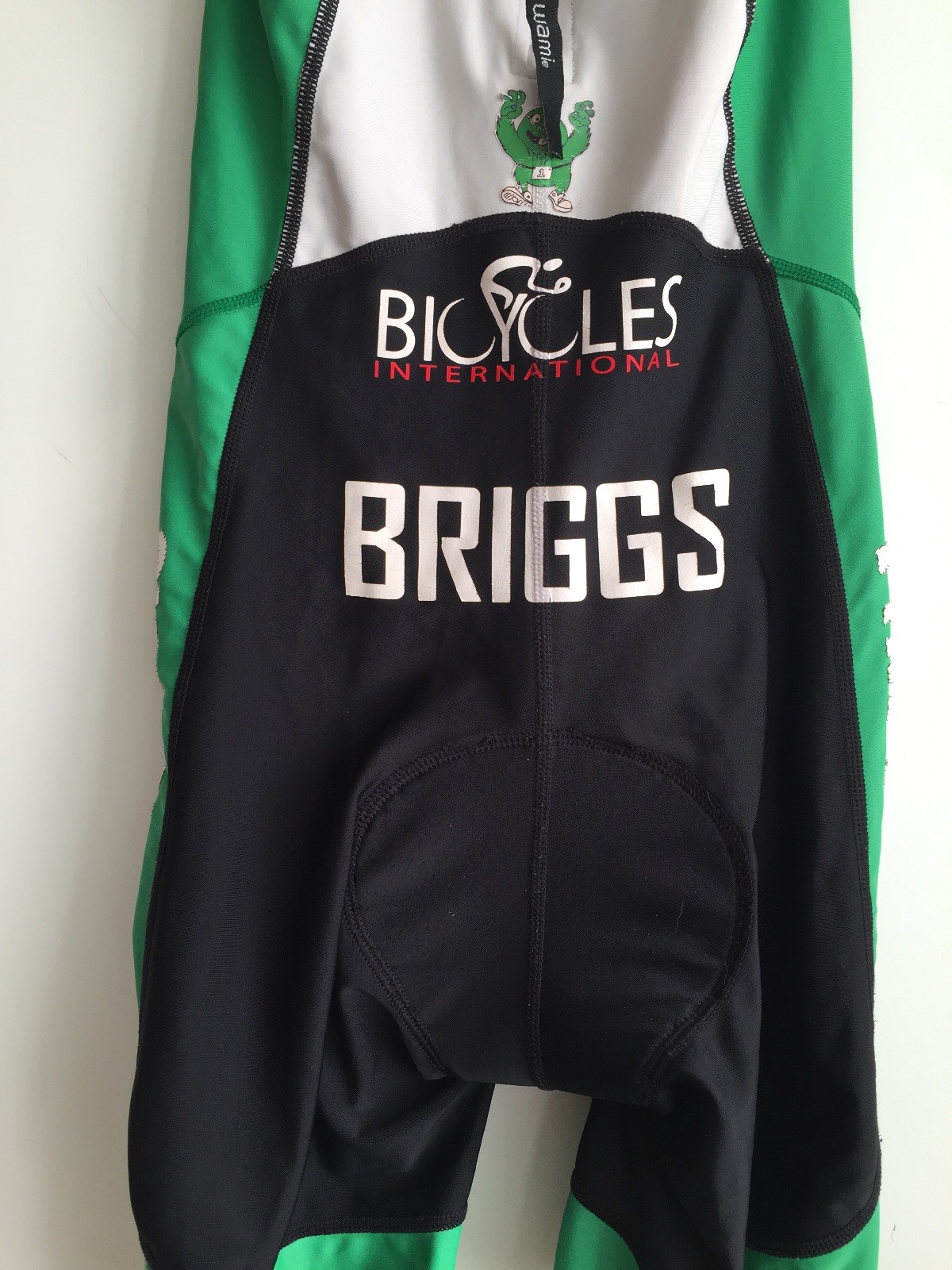 Kiwami  Men's Tri-Suit Black/Green Padded Shorts XS  One Piece Zip