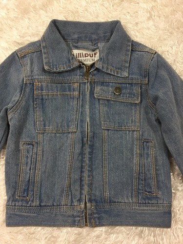 Lilliput Premium Unisex Size 2/3 Year Jacket Denim Blue Jean Jacket Zip front