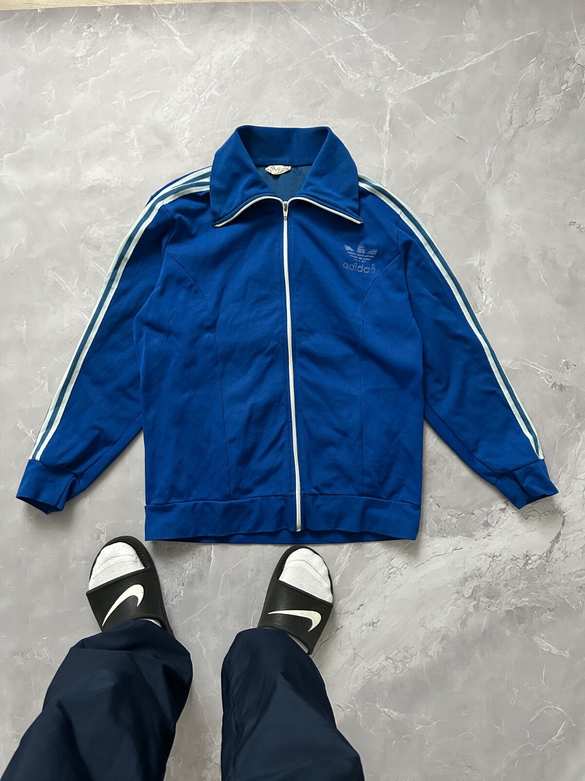adidas80年代ヴィンテージジャケット 希少✨】80's adidas vintage 本革レザージャケット アウター
