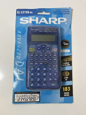 NEW Sharp EL-531V DAL Advanced Scientific Calculator with Case - Blue