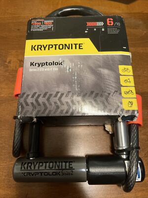 NEW! Kryptonite KryptoLok Series 2 Std U lock with 4 foot Cable bike scooter