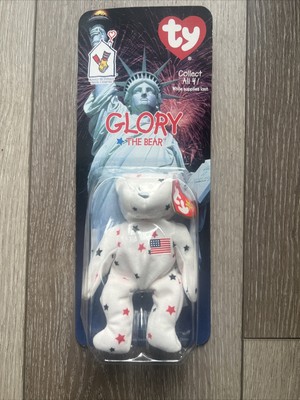 Glory The Bear 1997 McDonalds Ty Beanie Baby Rare Errors OakBrook & 1993 Errors 