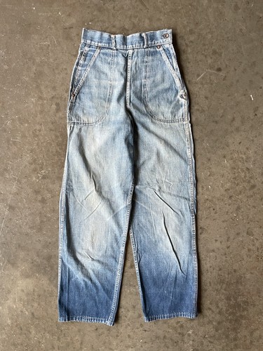 1940s Vintage Boy's Side Zip Selvedge Denim Jeans Juniors