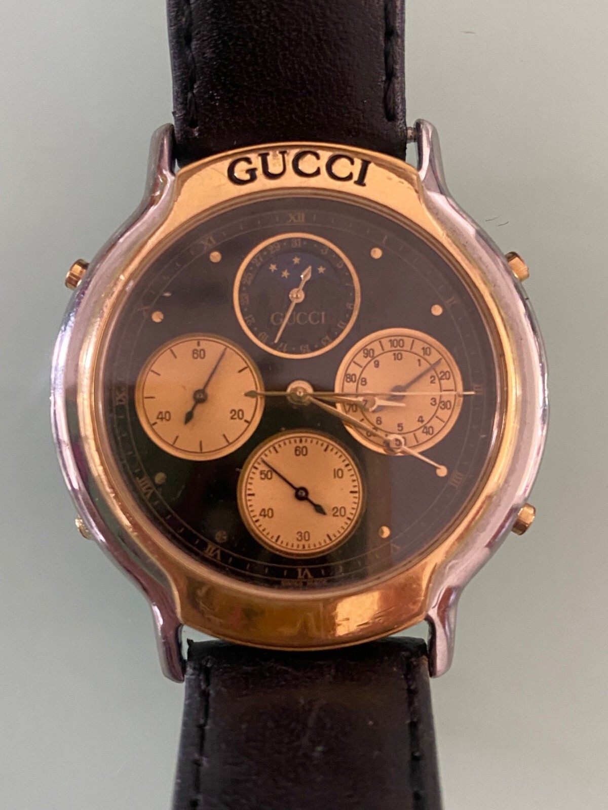 ジャンク品】グッチ GUCCI ムーンフェイズ 8300 腕時計 クォーツ 