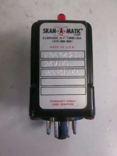 Skan-A-Matic 8 Pin Relay, T363421, 24VDC, Used