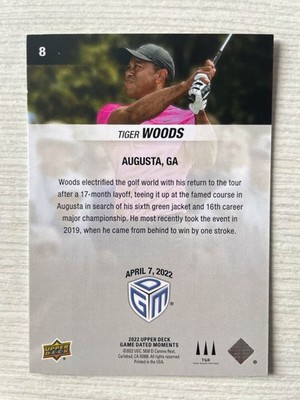 2022 Upper Deck Game Dated Moment #8 Tiger Woods 2022-04-07