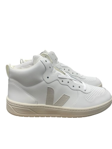 Veja Men V-15 Leather Sneakers VQ0201270B White Hi Top Size 11.5