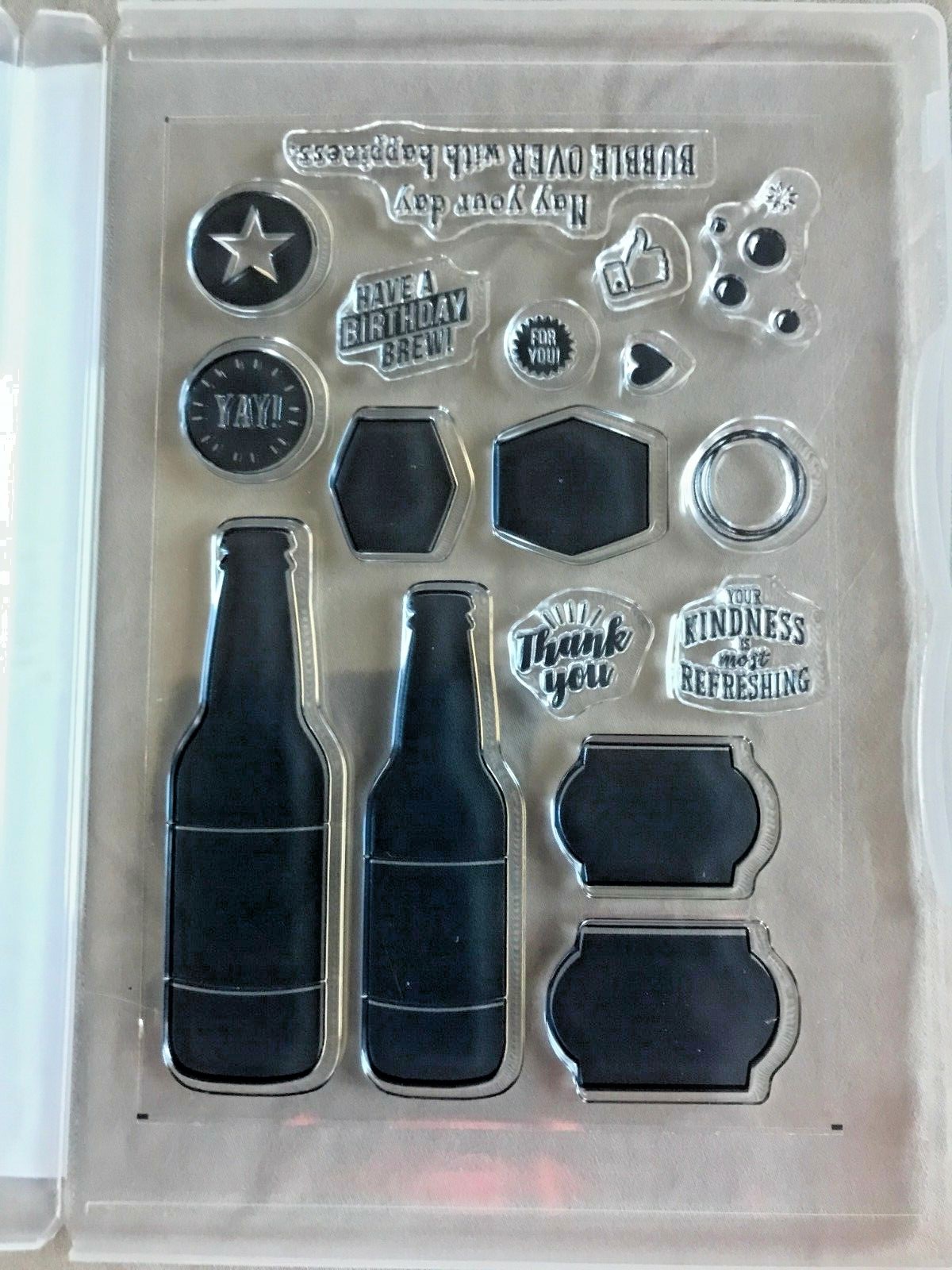 EUC Stampin' Up! Bubble Over Stamp Set & Matching Framelits Dies