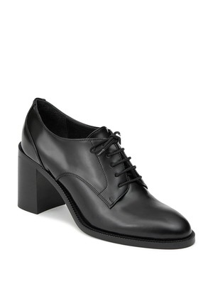 

LAFAYETTE 148 NEW YORK Женские черные туфли Tomas на блочном каблуке Кожаные туфли на каблуке Oxfored 37,5, Черный, LF-0833