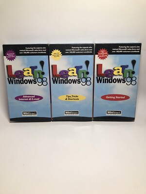 Vintage Learn Microsoft Windows 98 VHS Tapes Set Of 3