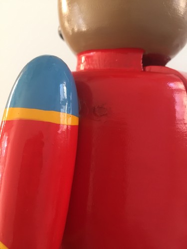 Soldier Bear Wooden Nutcracker Red Blue Green By GEAR Great Condition 13.75”