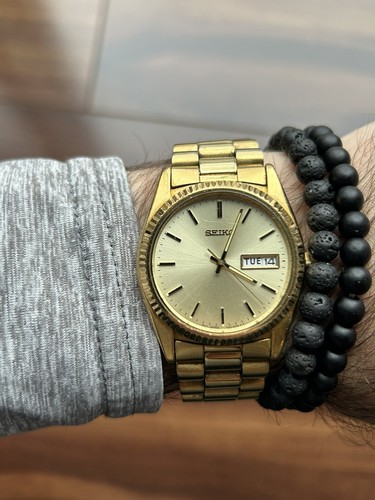 Seiko SGF206 Quartz Gold Sunburst Day Date 36mm President