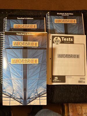 Bob Jones Algebra 1 Third Edition Set - Workbook and Teacher Materials 5 Pcs