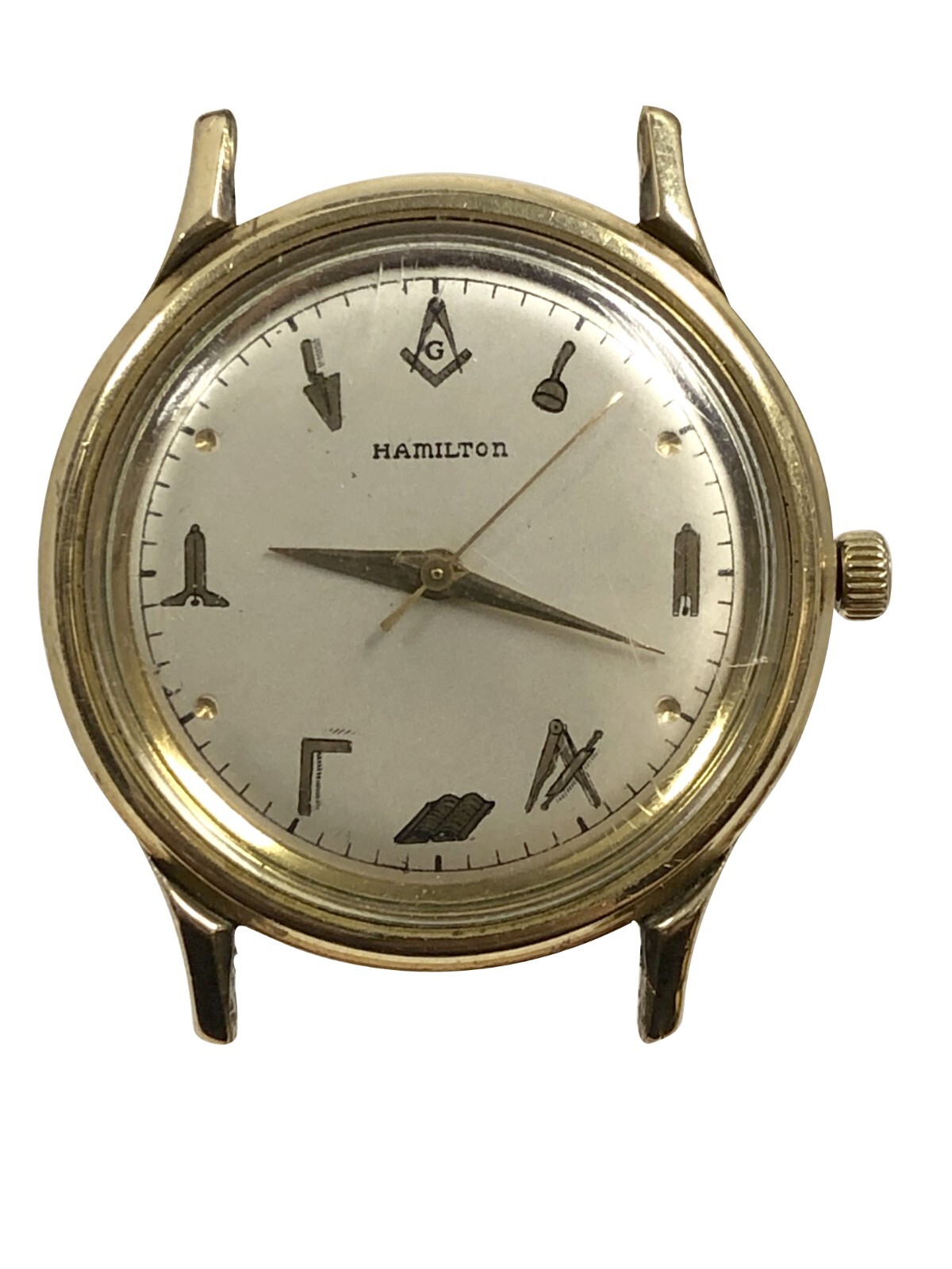 HAMILTON VINTAGE 1960 MASONIC EMBLEM AUTOMATIC WRIST WATCH