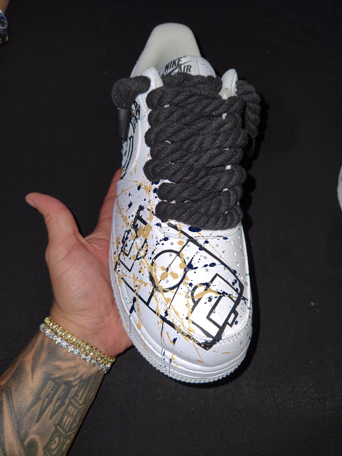 Pre-owned Nike Air Force 1 Custom / Real Madrid Af1 In Black