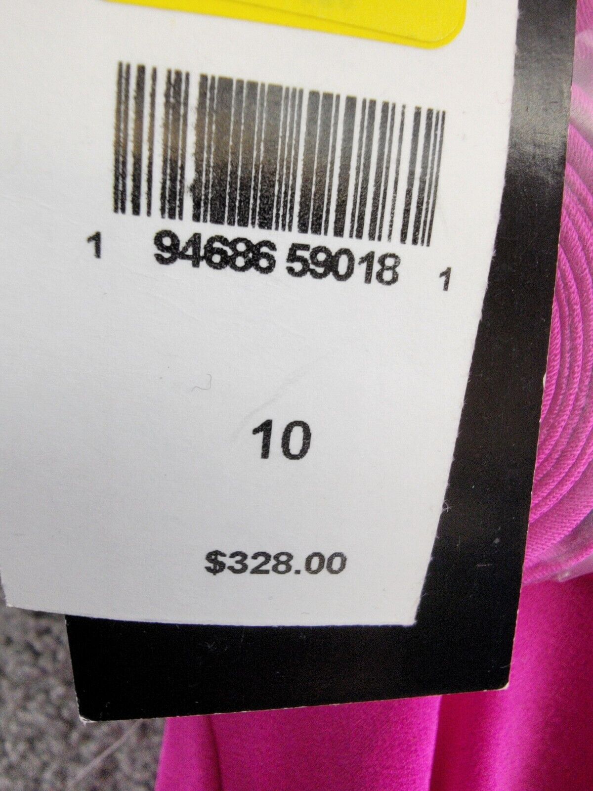 Taylor Asymmetric Sleeveless Satin Gown Women's 10 Magenta Back Zip Closure - Picture 17 of 17