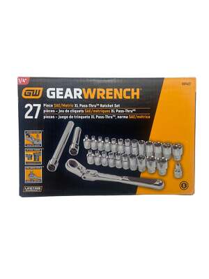GEARWRENCH 27 Pc. 1/4'' Drive 6 Pt  Mechanics Tool Set Standard SAE/Metric 891427