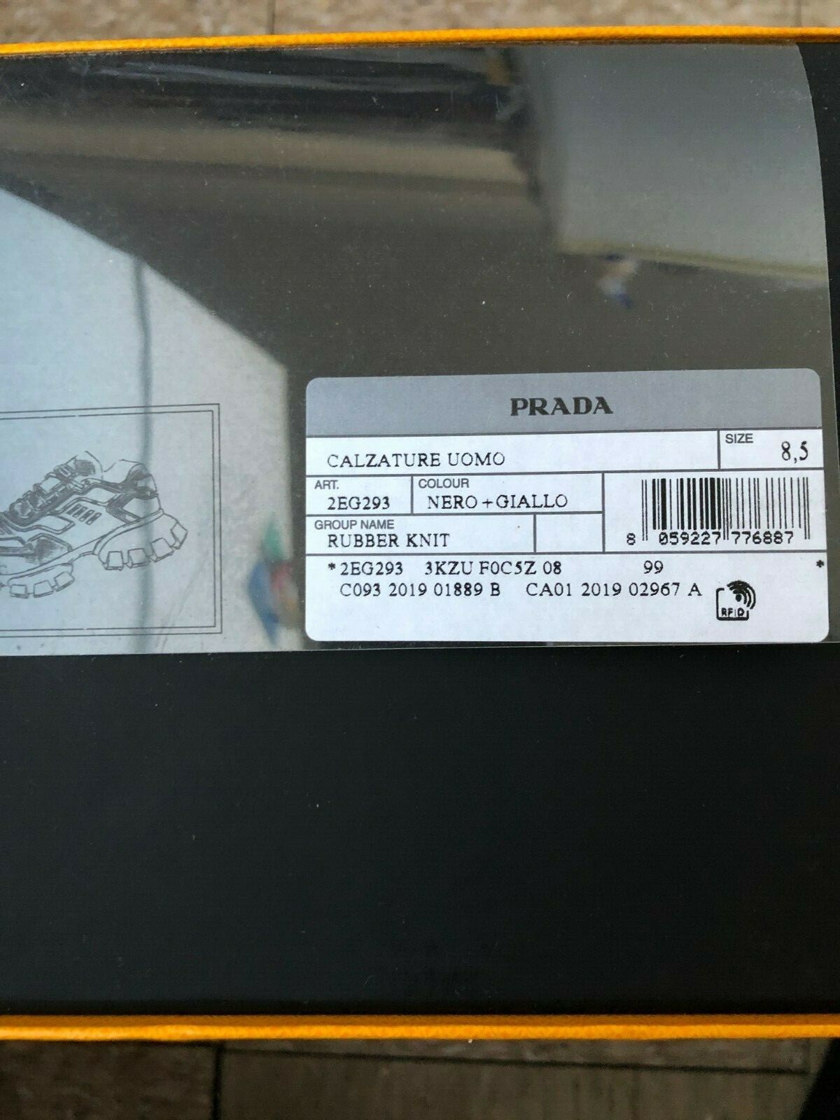Pre-owned Prada Cloudbust Yellow Thunder Technical Size Eu 41,5 / Us 8.5