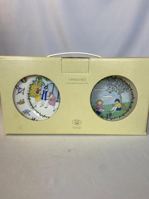 Laura Ashley ''Mother & Child'' Play Time Porcelain Child's Plate and Bowl Set of 