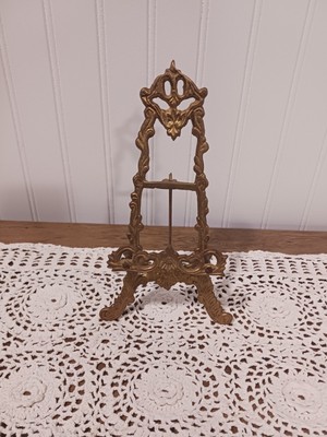 Vintage Brass Ornate Easel Display Stand Cottagecore Shabby Chic