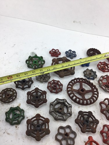 LOT OF 30 WATER VALVE FAUCET HANDLES VINTAGE INDUSTRIAL STEAMPUNK SALVAGE